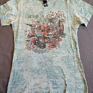 Graphic Tee with Playing Card Design